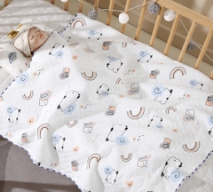 BS - Khăn ủ chần bông 3 lớp in hình 85x85cm