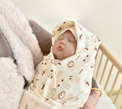 BS - Khăn ủ 1 lớp cotton in hình 100x100cm