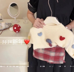 SA Set áo len nấm+chân váy dạ(7-13)