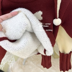 TL - Set áo len nơ+legging phối đỏ(80-130)