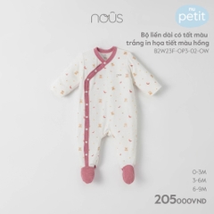 Nous Bộ liền có tất màu trắng(S3-9M)