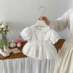 JS - Set body kem hoa nhí kèm yếm váy ren thêu (66-80)