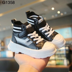 SA Giày thể thao đen cổ len kẻ(21-30)