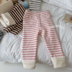 SA Quần legging kẻ lót lông gấu gập(90-130)