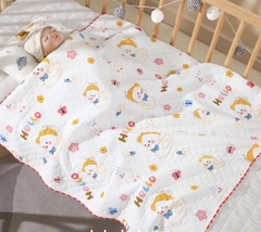BS - Khăn ủ chần bông 3 lớp in hình 85x85cm