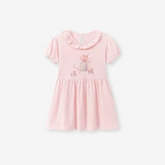 TL - Váy hồng viền bèo hình cổ tích (2-7Y)