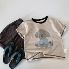 TL - Áo phông xám in Cún Bckids (90-140)