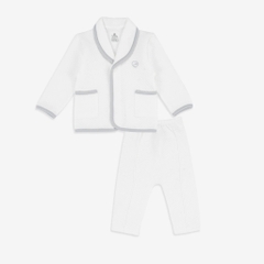 BU Bộ dài tay cài chéo Quilted chần bông(6-12M)