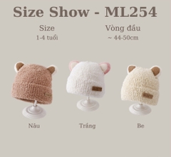 MIM Mũ len bông xù tai mèo Freesz 1-4Y