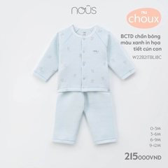 Nous Bộ cài thẳng dài chần bông in hình(S0-9M)