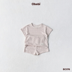 OBEBI - Bộ cộc trẻ em mùa hè kẻ ngang OBEBI (66-120)