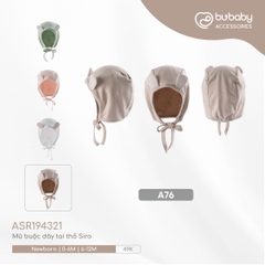 BUBABY - Mũ buộc dây tai thỏ Siro(0-12M)