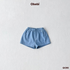 OBEBI - Quần jean cộc hình thêu con thỏ OBEBI (73-120)