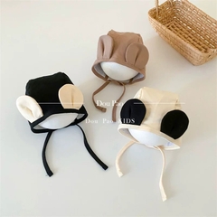 MIM Mũ cotton tai Gấu bản lớn(3-10M)