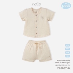 NOUS - Bộ cộc màu vàng chấm bi in Gấu(0-9M)