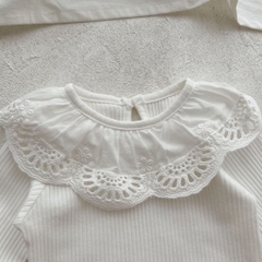 JS Áo trắng thun tăm cổ viền bèo(66-80)