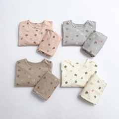 OBB - Bộ cotton mặt gấu thỏ (66-110)