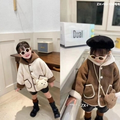 MT Áo khoác lông Gấu kèm túi gấu(5-13)