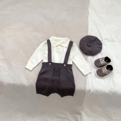 TMT - Set len rời 3 ct yếm gân kèm mũ(66-90)