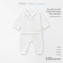Nous Set QAD trắng chần bông thêu mặt gấu(S3-12M)