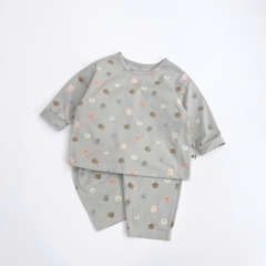 OBB - Bộ cotton mặt gấu thỏ (66-110)