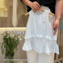 LB - Váy sát nách 2 tầng xanh dương (90-130)