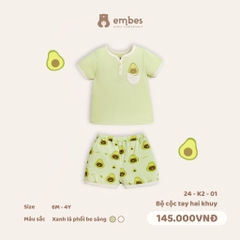 TH - Bộ cộc tay 2 khuy có túi(6M-4Y)