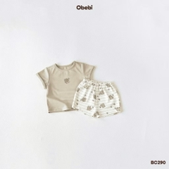 OBEBI - Bộ cộc quần hoạ tiết(66-110)