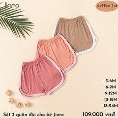 JINRO - Set 3 quần đùi sợi tre (3-24M)