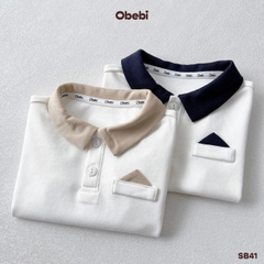 OBEBI - Set bộ polo cộc bé trai thêu chữ OBEBI (73-120)