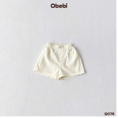 OBEBI - Quần đùi kaki trẻ em thêu OBEBI (73-120)