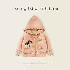 LB - Áo khoác len in hoạ tiết cún(90-130)