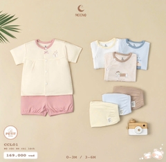 MOON@ - Bộ cộc sơ sinh cài lệch (0-9M)