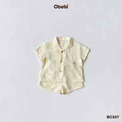 OBEBI - Bộ sơ mi đũi thêu cua nhỏ OBEBI (73-120)