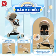 V BABY - XE ĐẨY GẤP GỌN ĐẢO CHIỀU CÓ KHAY ĂN IX9