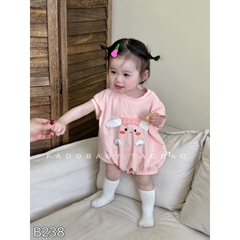 JS - Body hồng cam cotton thỏ bụng(66-80)