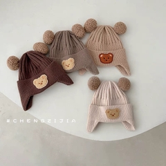 TMT Mũ len bịt tai đính Gấu