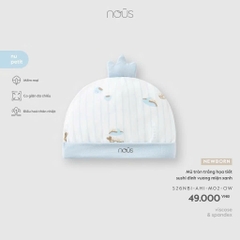 NOUS - Mũ tròn trắng họa tiết sushi đính vương miện xanh NB