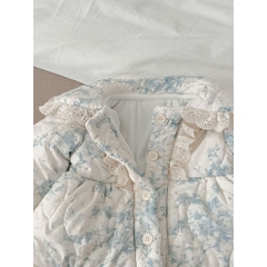 JS Áo phao kem loang xanh cổ sen ren(66-80)