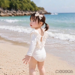 MONONA - BỘ BƠI BÉ GÁI VIỀN BÈO CÓ DÂY LƯNG (80-100)