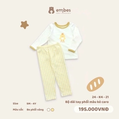 TH - Bộ dài tay quần kẻ caro(9M-3Y)