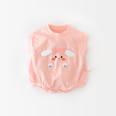 JS - Body hồng cam cotton thỏ bụng(66-80)