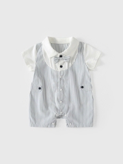 JS - Body công tử xám xanh sọc gile liền cổ nơ (66-80)