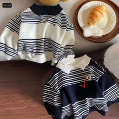 SA Áo nỉ kẻ đen thêu chữ R(5-13)