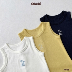 OBEBI - Áo ba lỗ trẻ em thêu hình cây dừa OBEBI (73-120)