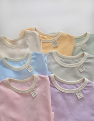 OBB Bộ Cotton trơn cổ viền kem(S80-100)