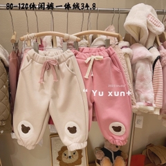 MT Quần nỉ lót lông thêu đáp Gấu(5-13)