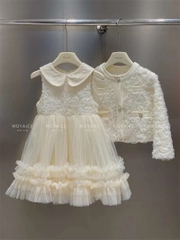 MT Set váy trắng công chúa+Áo khoác(7-15)