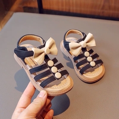 N Sandal quai dán phối nơ đen (S22-26)