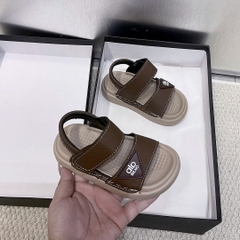 KB - Sandal nhựa quai da nâu (22-31)